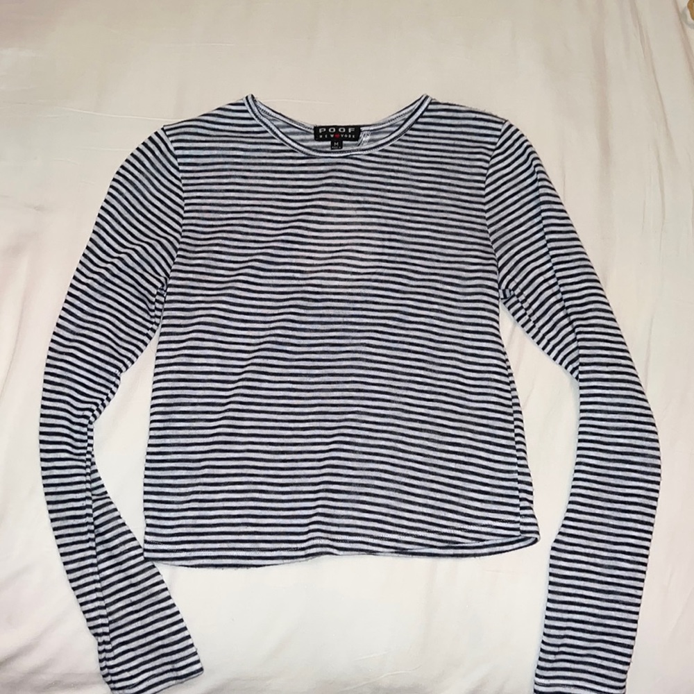 Striped Long Sleeve Crop Top